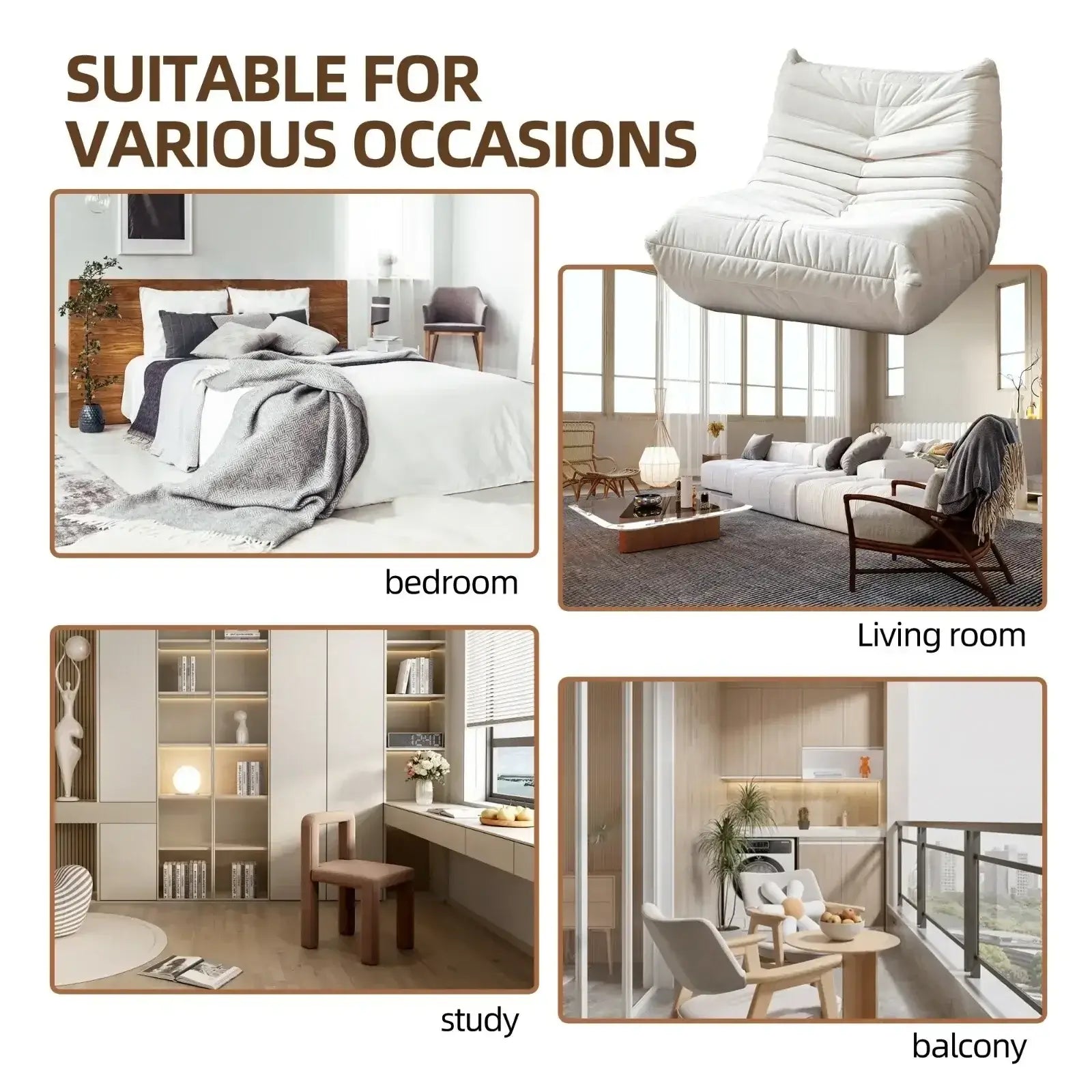 Accent Bean Bag Chair,Caterpillar Sofa | DYPODTEN