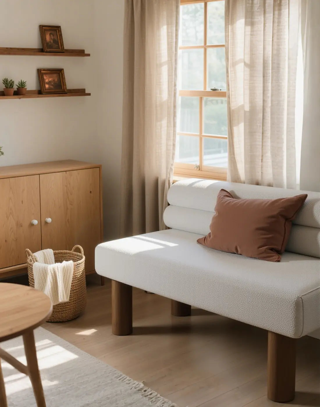 DYPODTEN modern upholstered sofa bench for living room