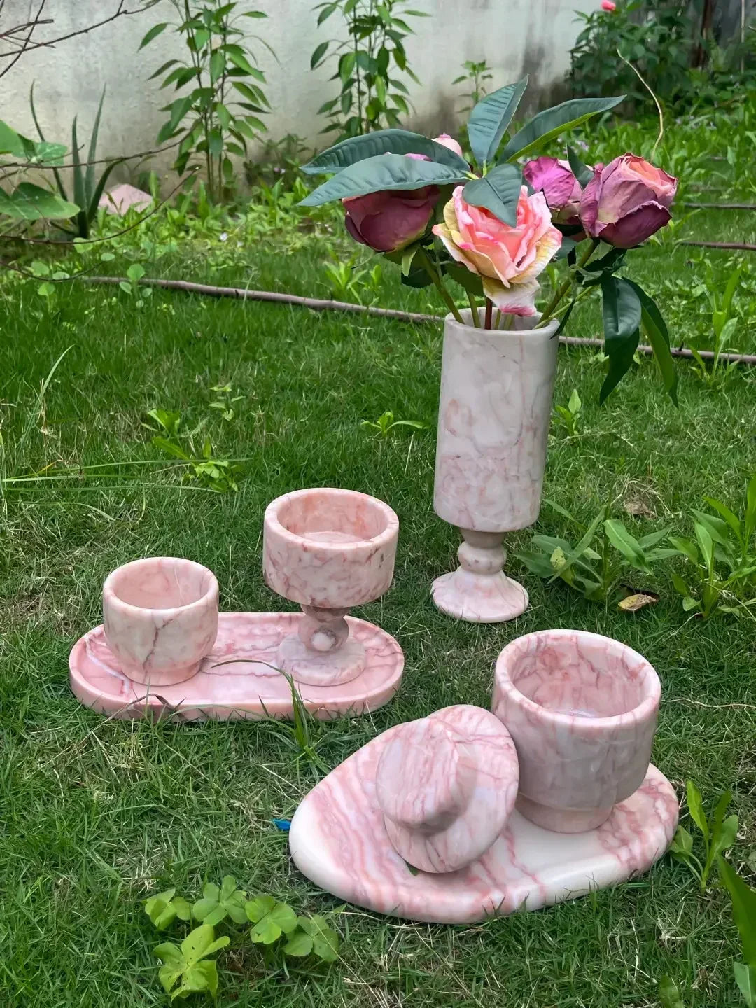 Natural Marble Vanity Tray - Bathroom and Sink Organizer Tray | Cloud Shape