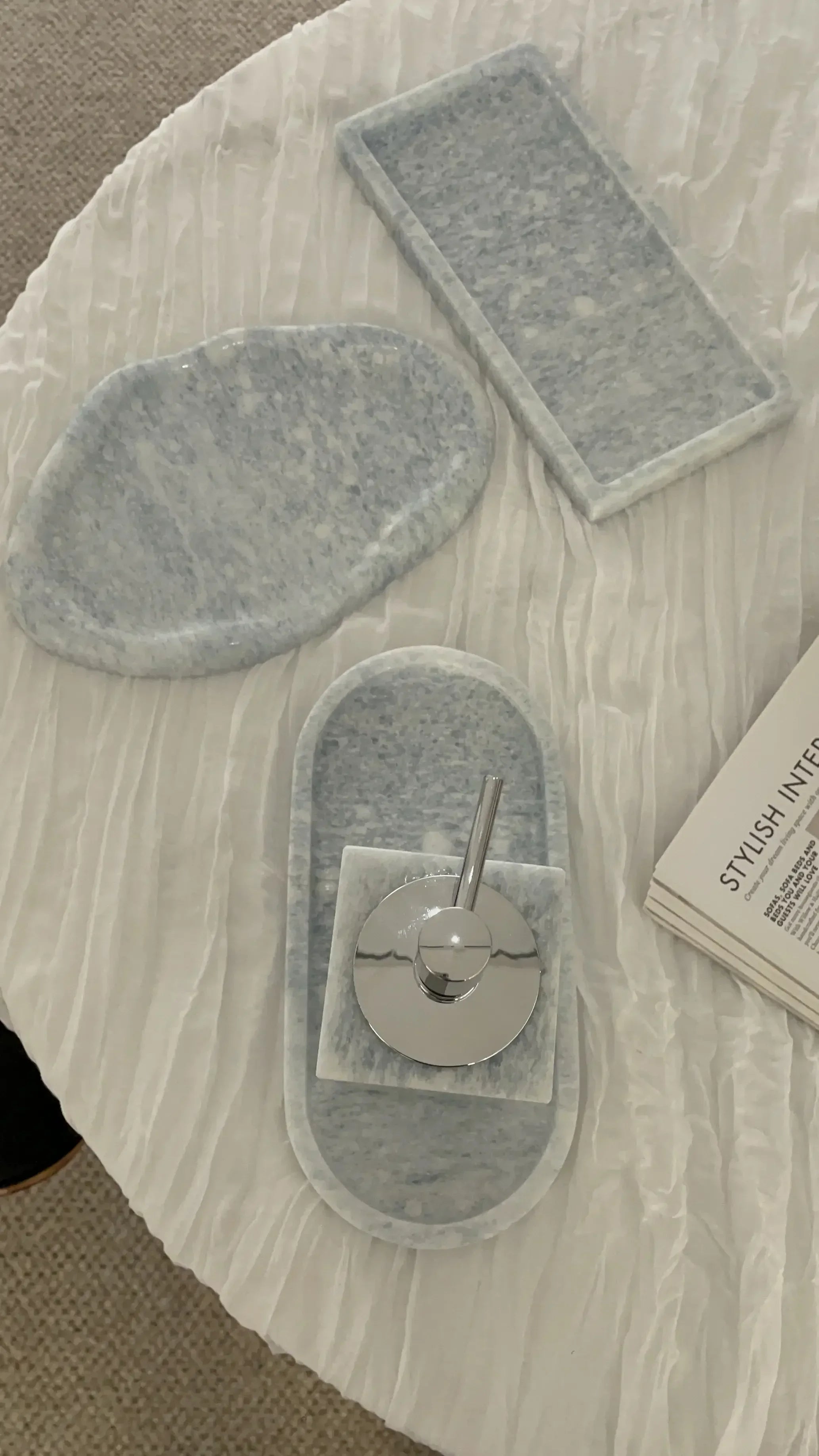 Marble Bathroom Tray - Elegant Storage & Organization | Cloud Shape