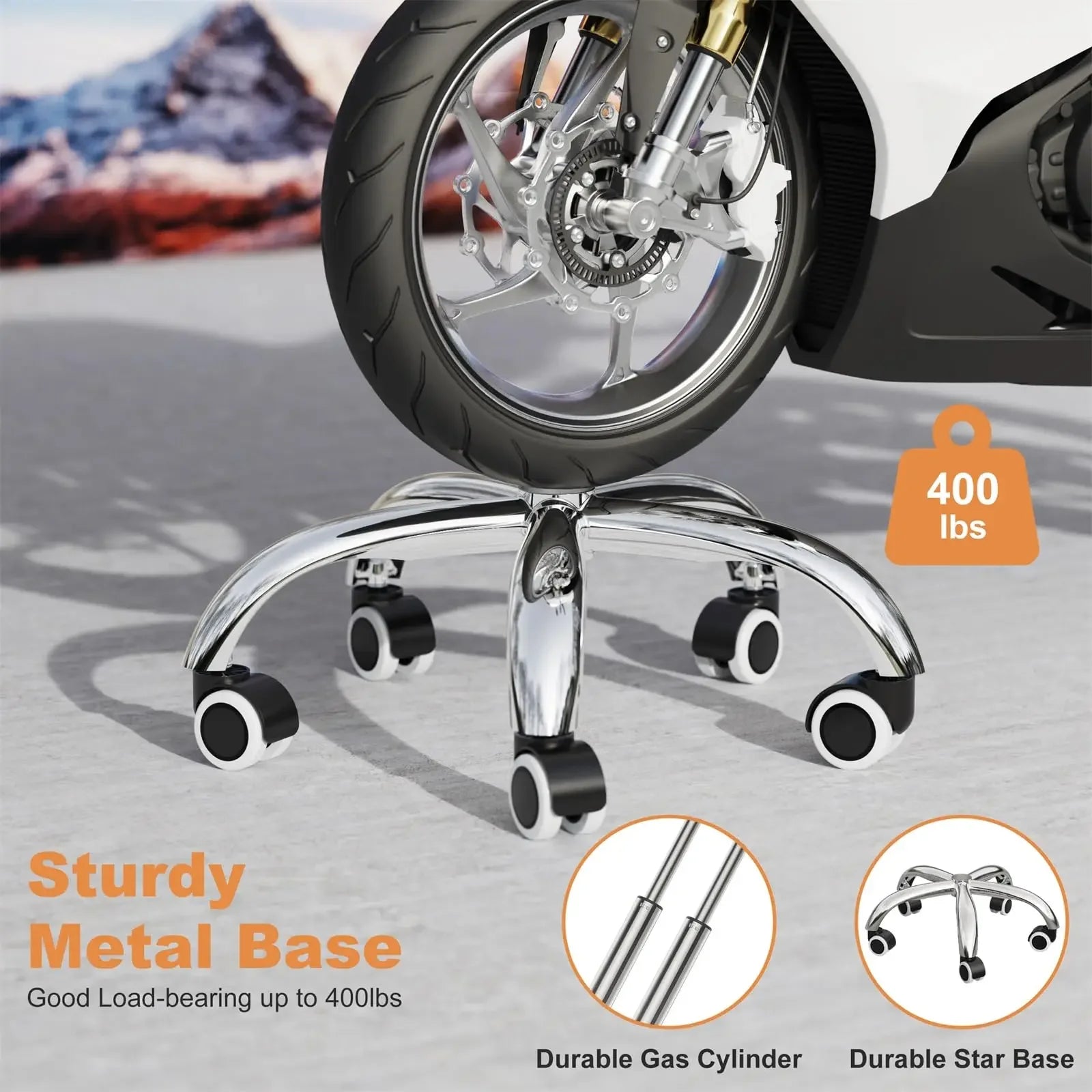 Rolling Stools with Wheels Foot Rest, Backrest Adjustable Height for Office | DYPODTEN