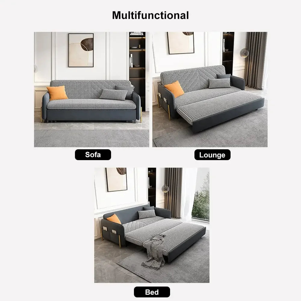 Sectional Sleep Sofa Pull Out Couch,Velvet Convertible for Home | DYPODTEN