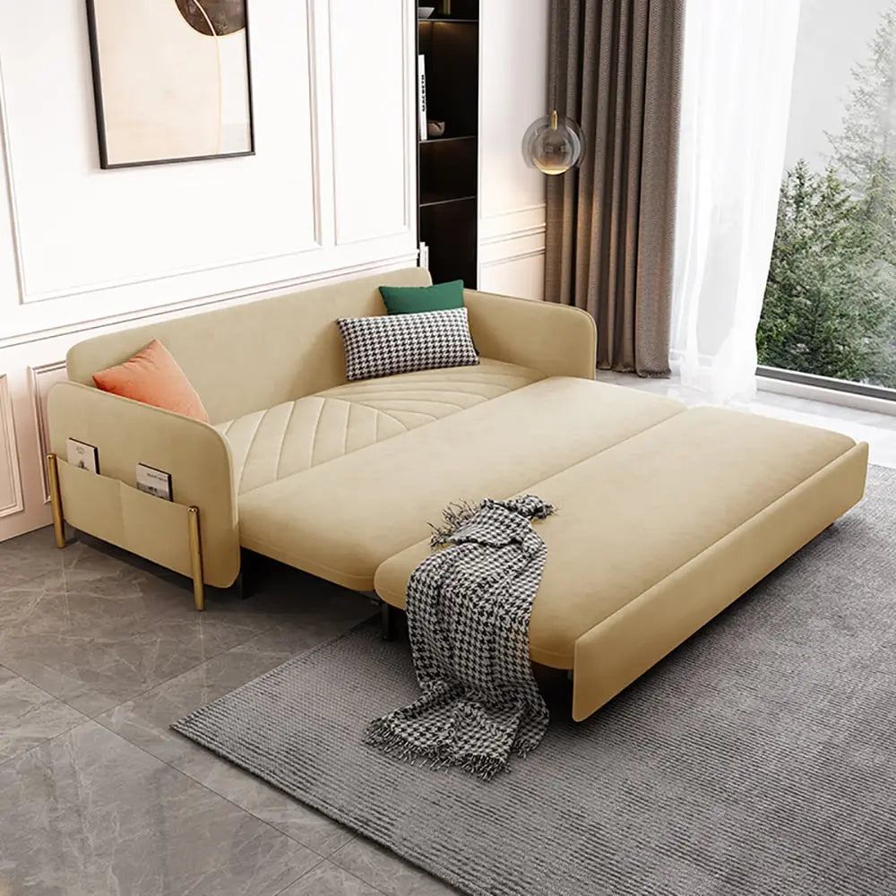 Sectional Sleep Sofa Pull Out Couch,Velvet Convertible for Bedroom, Living Room | DYPODTEN