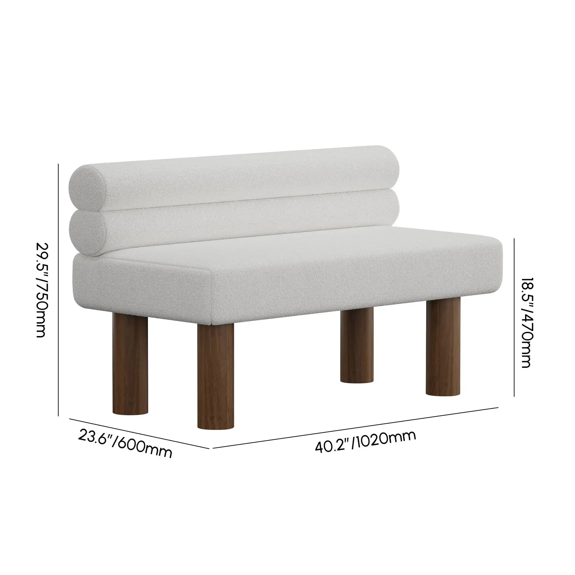 DYPODTEN Modern Upholstered Dining Bench Dimensions 29.5 x 23.6 x 40.2 Inches