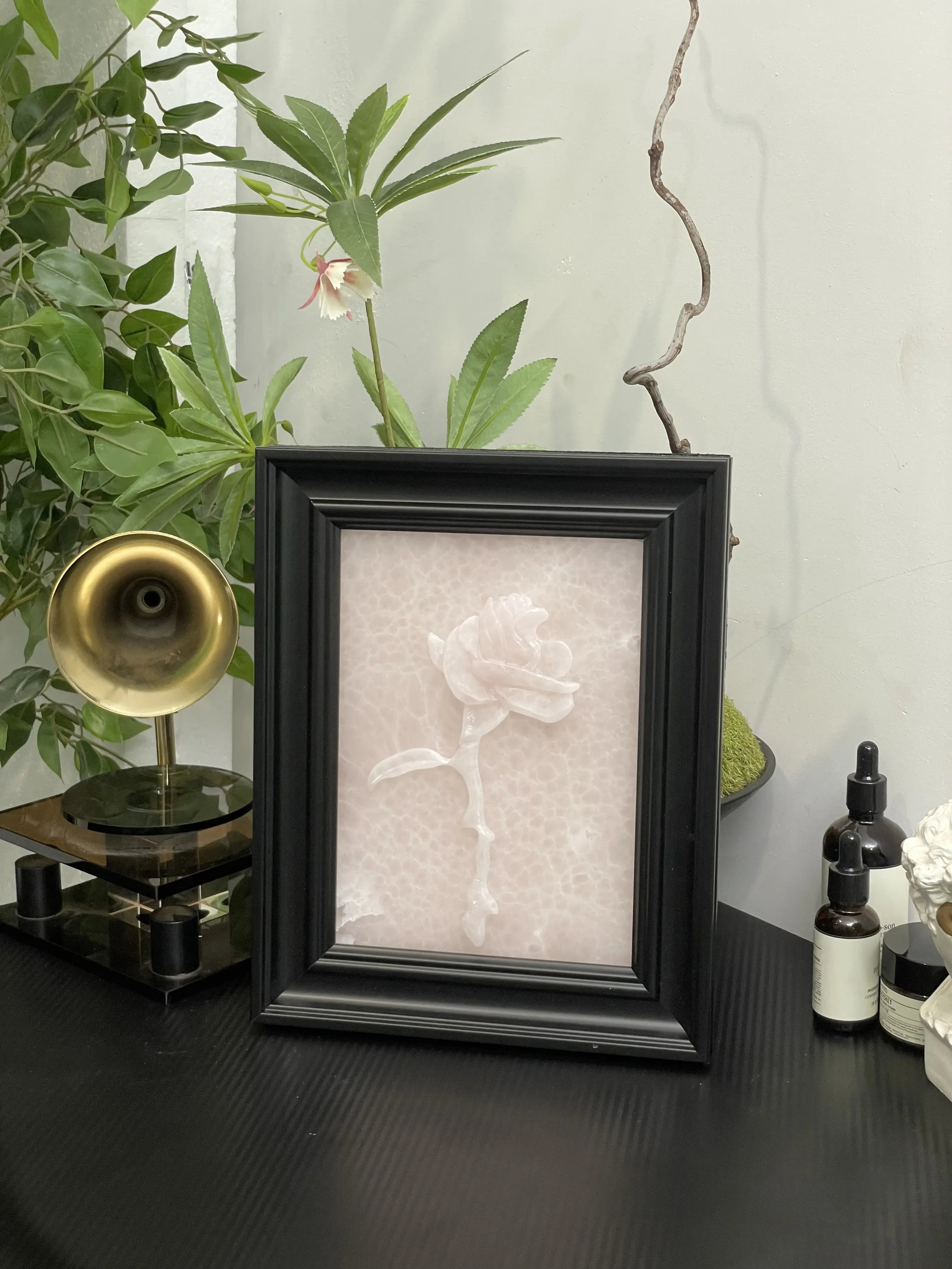 Afghan Pink Rose Wall Art - Modern Wall Decor for Living Room, Bedroom