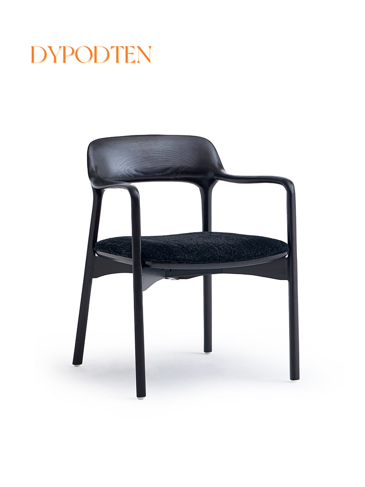 DYPODTEN Modern Arm Dining Chair in Ash Wood for Kitchen and Dining Room