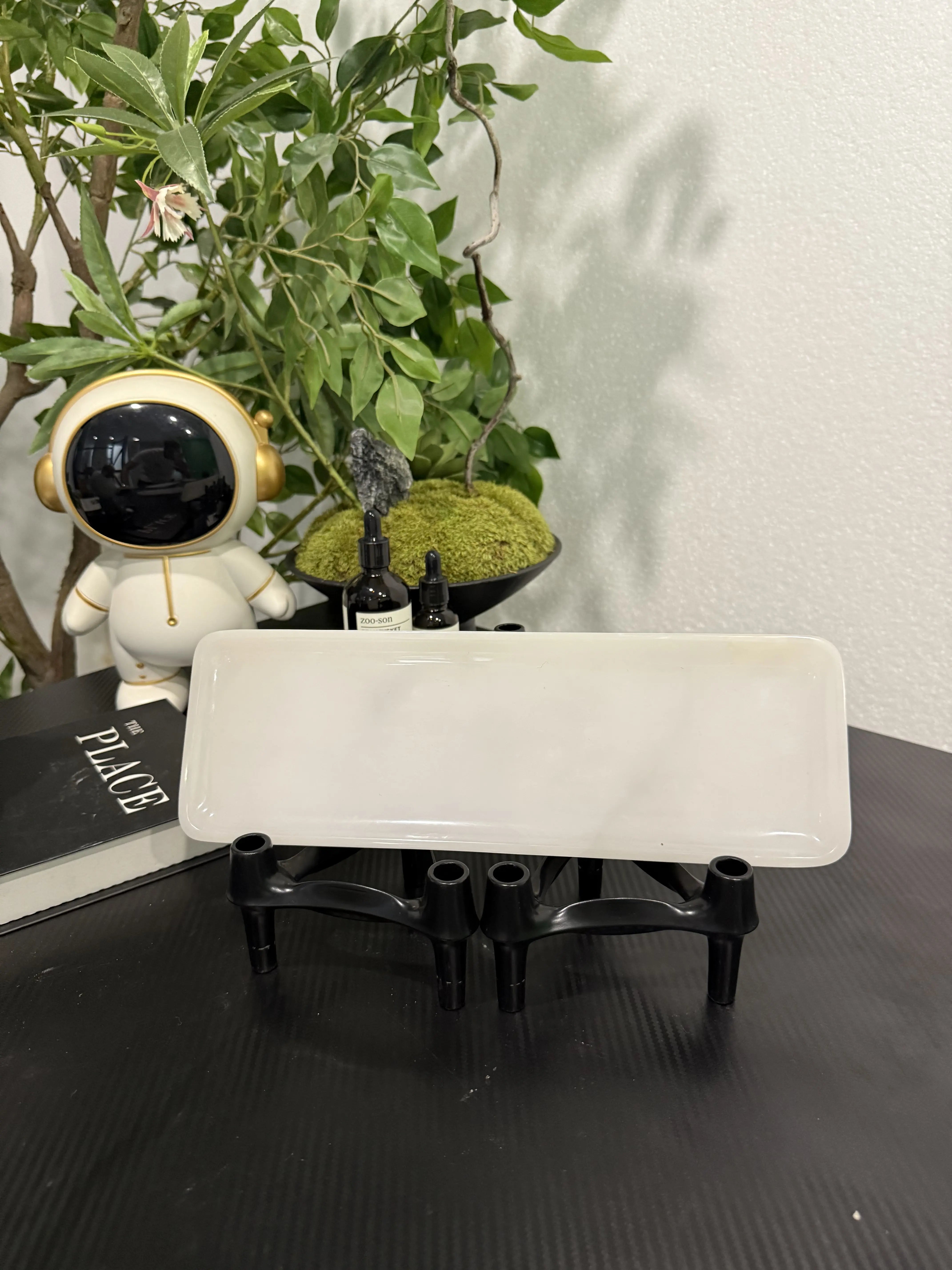 Natural White Jade Marble Tray – Jewelry & Aromatherapy Rectangular Dish
