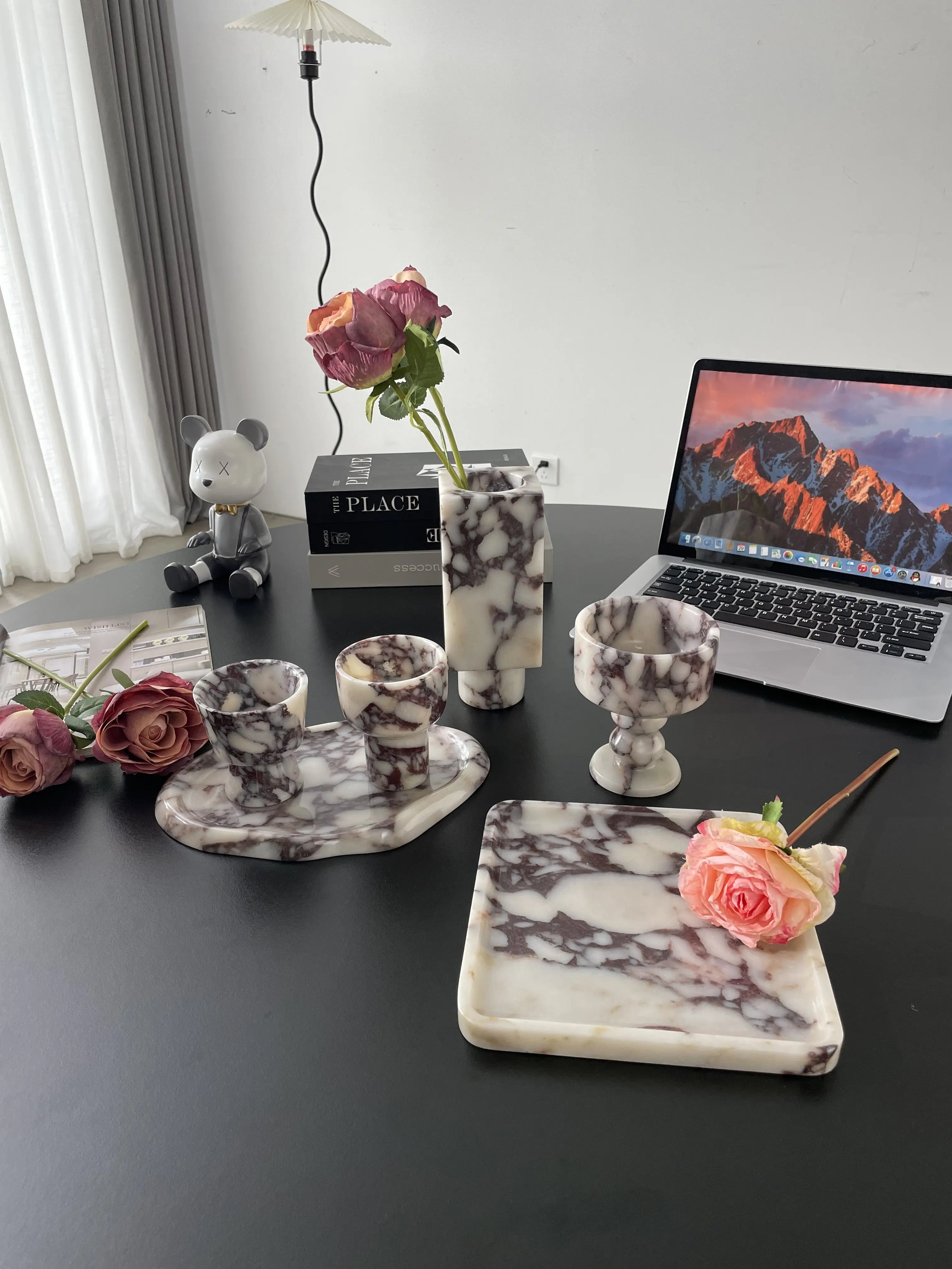 Marble Decorative Tray for Bathroom - Elegant Home & Christmas Decor