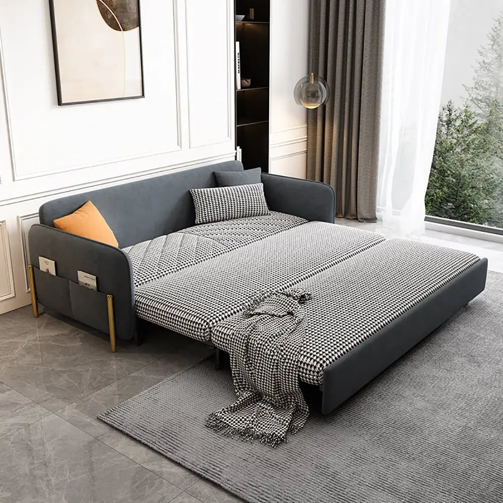 Sectional Sleep Sofa Pull Out Couch,Velvet Convertible for Home | DYPODTEN