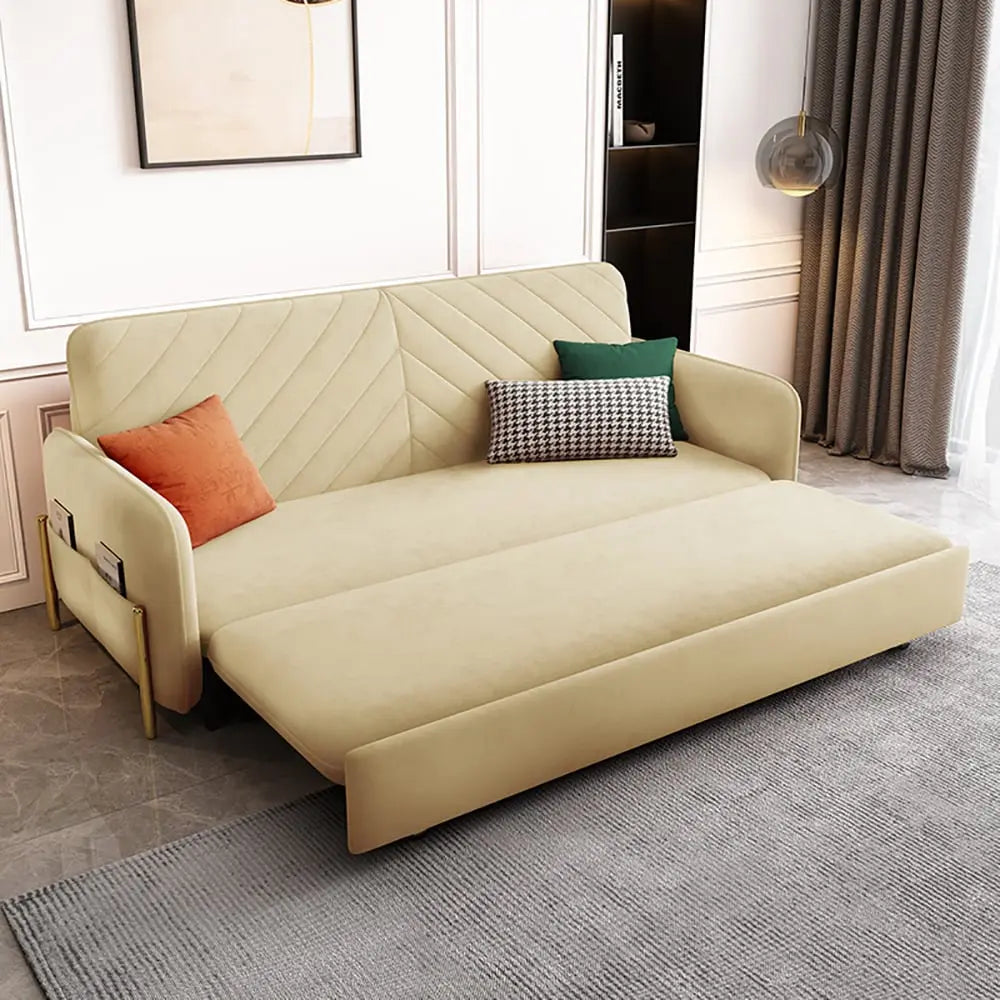 Sectional Sleep Sofa Pull Out Couch,Velvet Convertible for Bedroom, Living Room | DYPODTEN