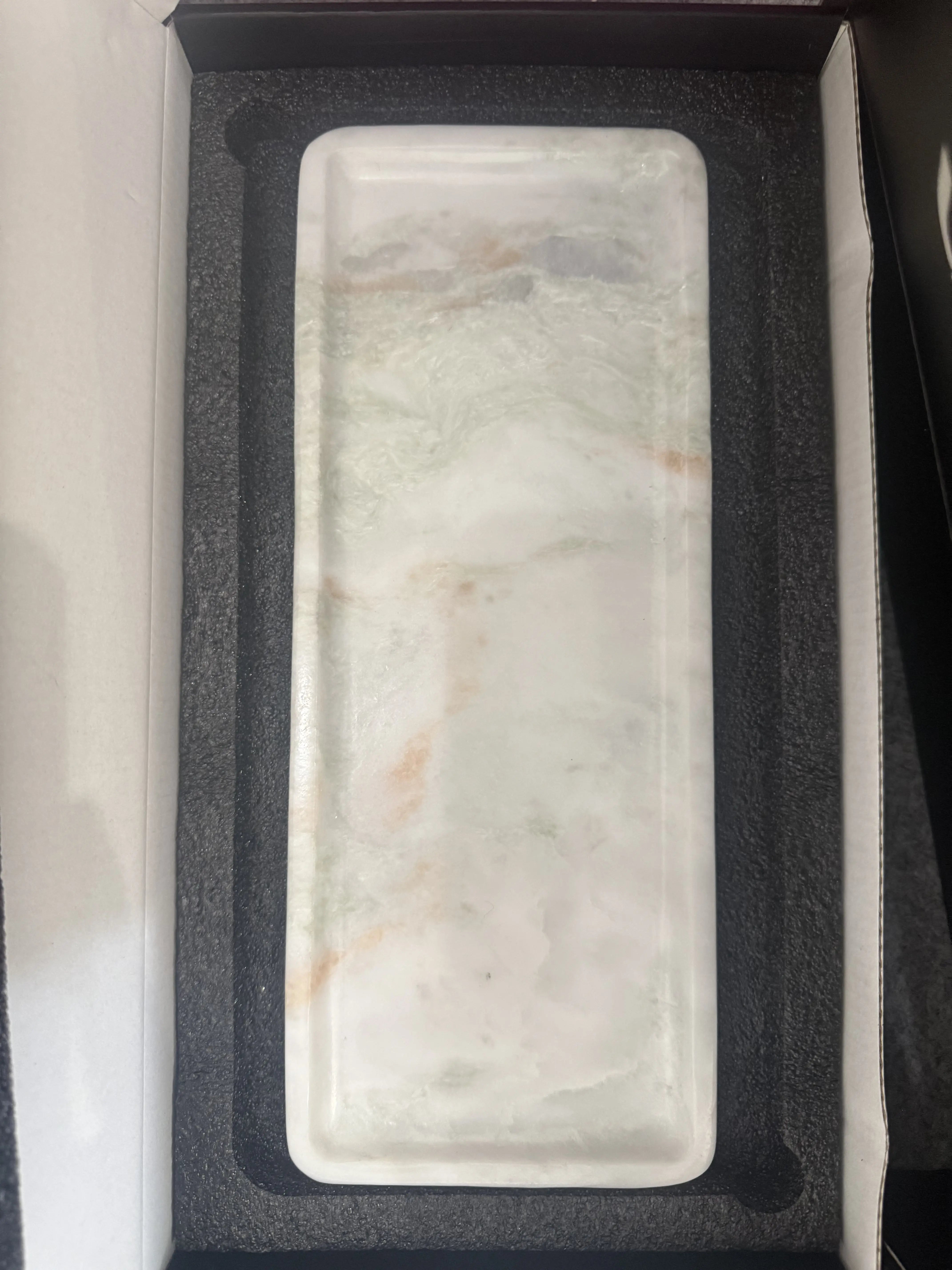 Marble Bathroom Tray in Norwegian Colored Jade – Organizer for Cosmetics & Jewelry