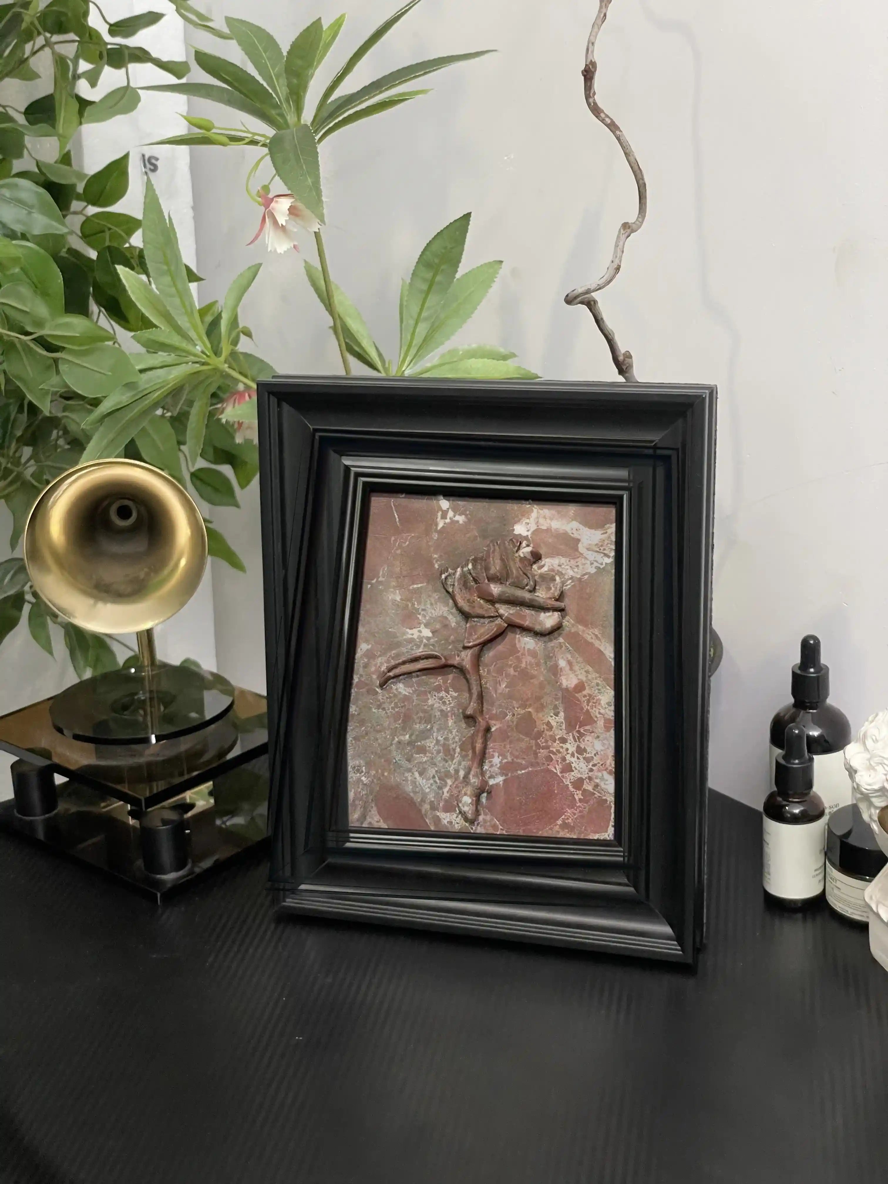 Purple Crimson Rose Wall Artwork and Sculpture Flowers - Modern Home Decor